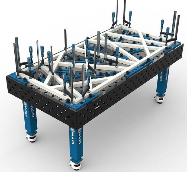 Stůl svařovací GPPH PRO 2000 x 1000 mm, bez koleček, s průměrem děr 16 mm
