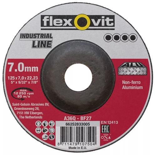 Kotouč brusný FLEXOVIT 125x7x22,2 A36Q BF27 Alu
