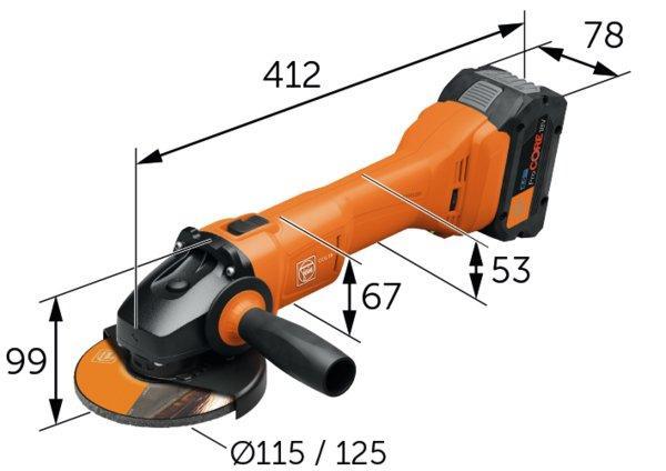 Bruska úhlová akumulátorová CCG 18-125-10 AS FEIN