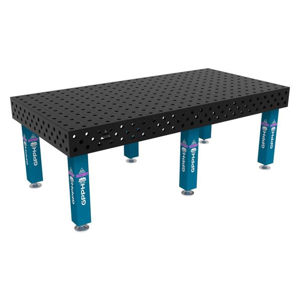 Stůl svařovací GPPH EXPERT 2400 x 1200 mm, bez koleček, mřížka 100 x 100, s průměrem děr 28 mm