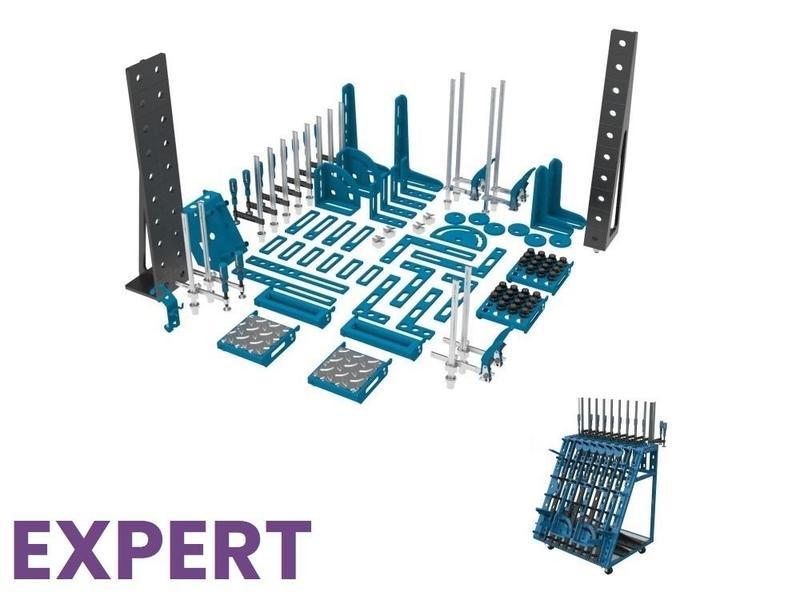 Sada příslušenství 96 ks s vozíkem L pro stoly GPPH EXPERT s průměrem děr 28 mm