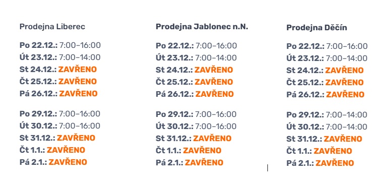 vánoční otevírací doba
